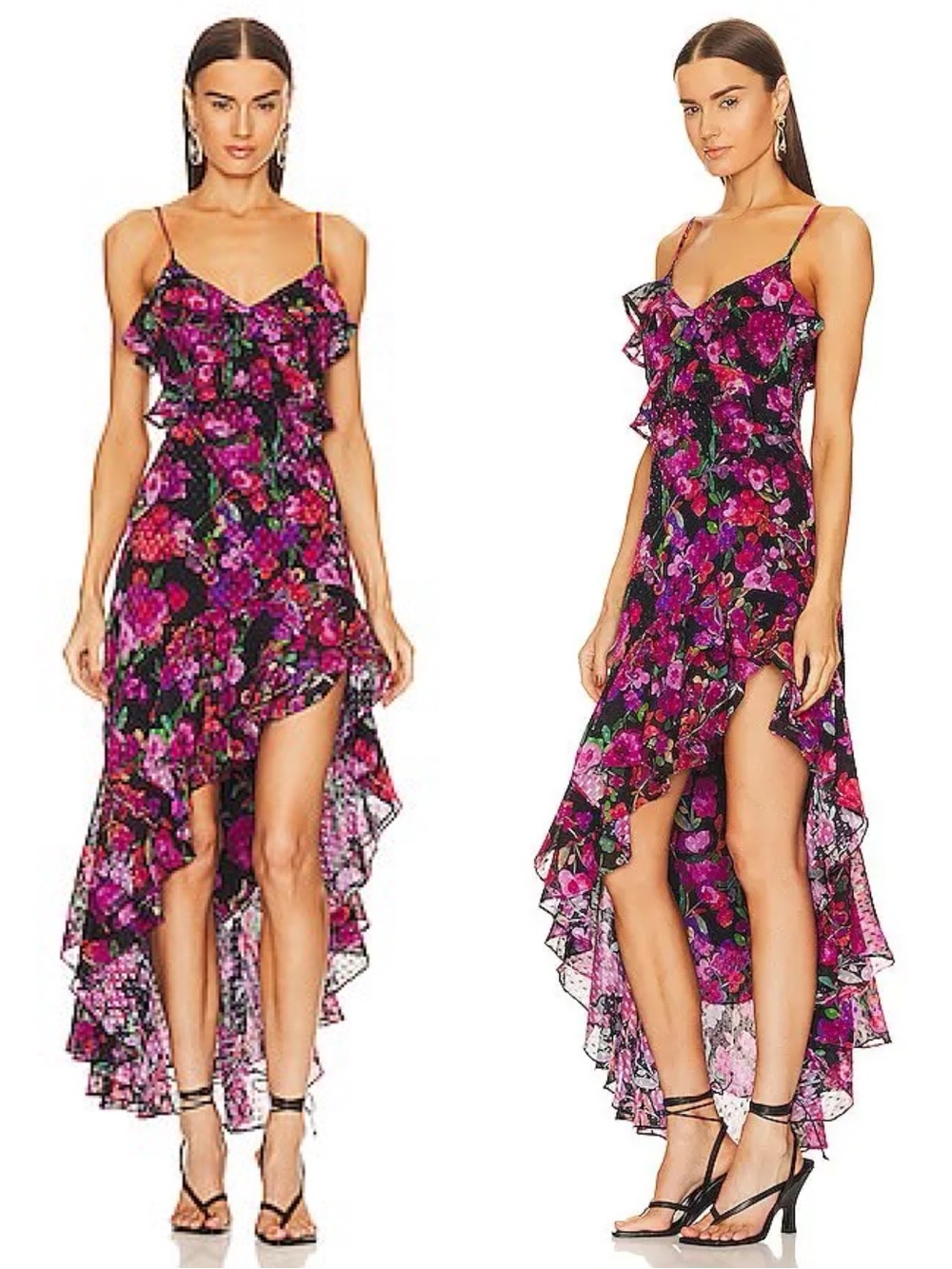 NEW Line & Dot Mika Asymmetrical Ruffled Floral Dress NWT Wedding Party. G66